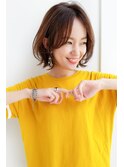 抜け感あり大人カジュアルな前髪なしくびれボブ