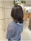 大人かわいいセミロングレイヤー♪透明感アッシュベージュ