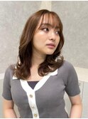 斜めバングインナーグレージュ前髪カタログ