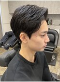 メンズセンターパートヘアスタイル<中野/メンズ/理容室>