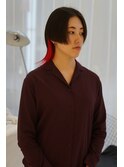 10代20代マッシュウルフセンターパートインナーカラー