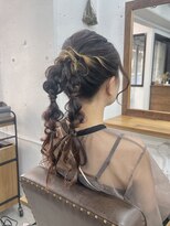 リッカ(RICCA)&nbsp;【ヘアセット】タイト編みポニーテールアレンジ♪