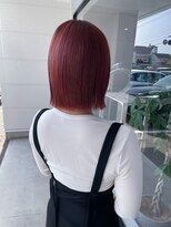 ナンバー(number+)&nbsp;10代20代ブリーチありチェリーレッドボブ