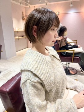 ラミエ バイ メルト 吉祥寺(lamie by melt) *滝田*くすみブラウン小顔似合わせショートカットボブ20代30代40