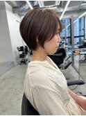 ハイライトレイヤーカットグレージュベージュショート髪質改善