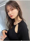 韓国ヘアーハッシュカットレイヤーカットグレージュブリーチ無し
