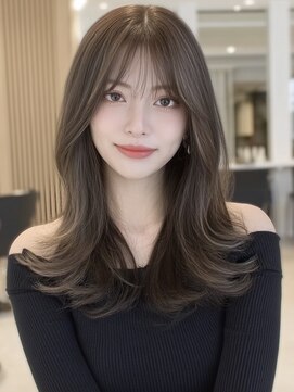 ハーシーバイアポロ 相模大野(HERSHE by apollo) 韓国レイヤー/くびれヘア/アプリコットオレンジ/ハイライトカラ-