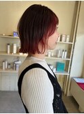 カシスインナーカラーソフトハッシュボブ