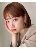 ナチュラルストレートボブ/カッパーブラウン/20代30代40代
