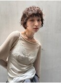 ショートボブ　ラフパーマ