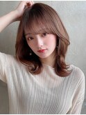アフロートみきなくびれミディひし形で小顔女子ワンカール韓国髪
