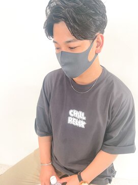 ヒビヲ(HIBIO) ツイストスパイラルパーマツーブロックメンズマッシュメンズヘア