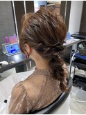 ルーズ編みおろしヘアアレンジ