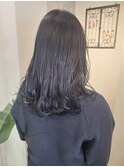 青紫ヘアカラーのフェイクブラック