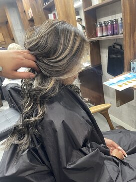 ラフ(LAFF) #バレイヤージュ#グレージュカラー#ボブウルフ#ココアベージュ