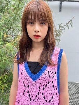 エイミー(Aimee) Aimee 町田 マロンブラウン×波巻きロングstyle