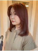［レッドブラウン/ブリーチ/ケアブリーチ/レイヤーカット］