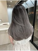 ベージュグレー黒髪レイヤーくびれヘア小顔10代20代30代40代