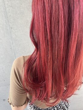 アチーブ ヘア デザイン(achieve hair design) ハイトーンカラー×レッドカラー♪カジュアルロング