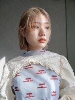 アルバム 池袋(ALBUM) ワンカールボブ_グレーベージュレイヤーロング前髪パーマ_29600