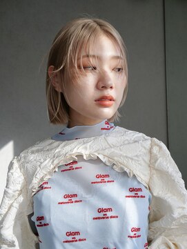 アルバム 池袋(ALBUM) ワンカールボブ_グレーベージュレイヤーロング前髪パーマ_29600