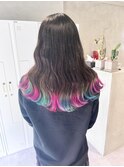 裾レインボーカラー 波巻き