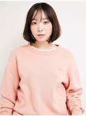 ミディアムヘア/ショコラベージュ/ボブルフ/新宿駅