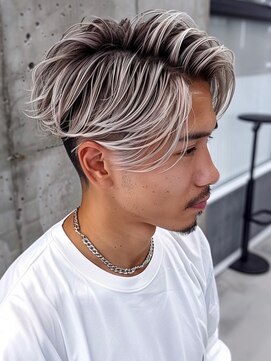 ネハス ナガオカ(nehus.nagaoka) メンズバレイヤージュ×ブルーブラック/スペインカール 30代40代