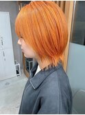 【ブリーチカラー】ハニーオレンジカラー　外ハネボブ