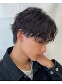 波巻きスパイラルパーマメンズマッシュツイストスパイラルパーマ