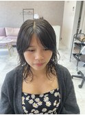 セミロングレイヤーパーマスタイル