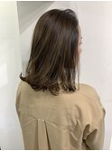 ハイライト+赤みを削ったアッシュブラウン