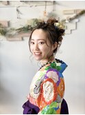 袴女子の街歩きフォトヘアセット
