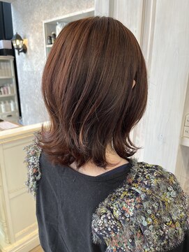 キャアリー(Caary) 福山美容室caary大人気イルミナカラー　オレンジブラウンミディ