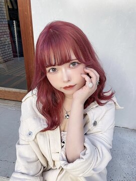 ウアココ(uakoko) つぐみるんちゃん【髪質改善カラー】ハイトーンチェリーピンク