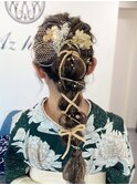 卒業式の編みおろしヘア