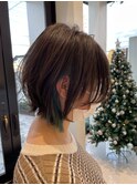 ウルフカット×インナーカラー