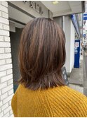 30代40代大人かっこいいナチュラルベージュハイライト×ミディ