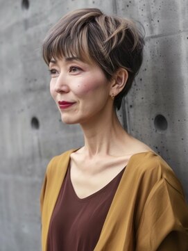 アルトリスト(Altruist Aging×HAIR&SPA) ☆イメチェンピンクベージュアンブレラカラー前髪クールショート