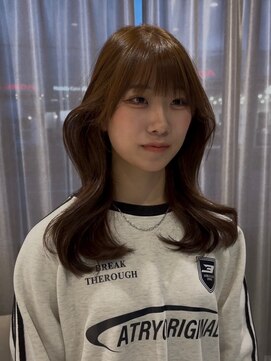 アース コアフュールボーテ 長岡店(EARTH coiffure beaute) ナチュラルベージュ_ヨシンモリ_顔周りレイヤー