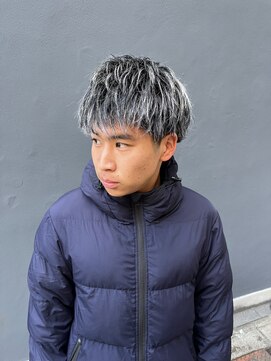 メンズグルーミングナンバーナイン(MEN'S GROOMING NUMBER NINE) ホワイトメッシュ/シルバー系/メンズパーマ