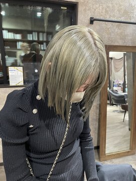 ヘア アトリエ エマ(hair latelier [emma]) khaki beige × bob hair