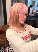 ピンクブロンドデザイン