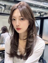 アルバム 池袋(ALBUM) ロング顔周りレイヤー韓国ヘアおくれ毛_F30869