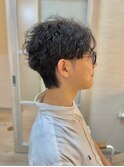 men's/メンズ/フェザーパーマ/ニュアンス/ダウンパーマ/黒染め