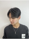 センターパート　コンマバング　ニュアンスパーマ