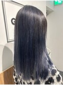 ネイビーブルーの艶ミディアム