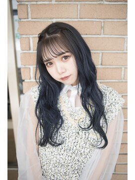 サロンドミルク 原宿(salon de MiLK) 【salon de MiLK 原宿】アクセントブルー×シースルーウェーブ