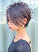 クールショート/ショートパーマ/ボブルフ/ピンクベージュ/柴