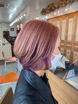 ユラギフロムユイマァル 水島店(YURAGI from YUIMARL) ブリーチ×ピンクパープル